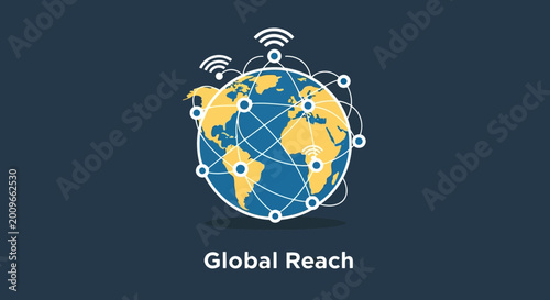 Photos Vector illustration depicting global digital network connectivity and internatio