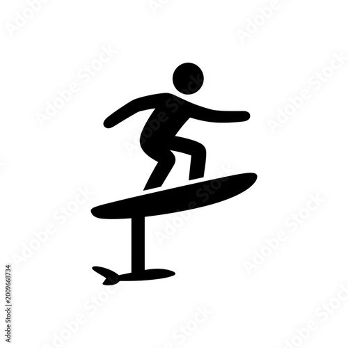 Tableau sur toile Foil Surfing icon