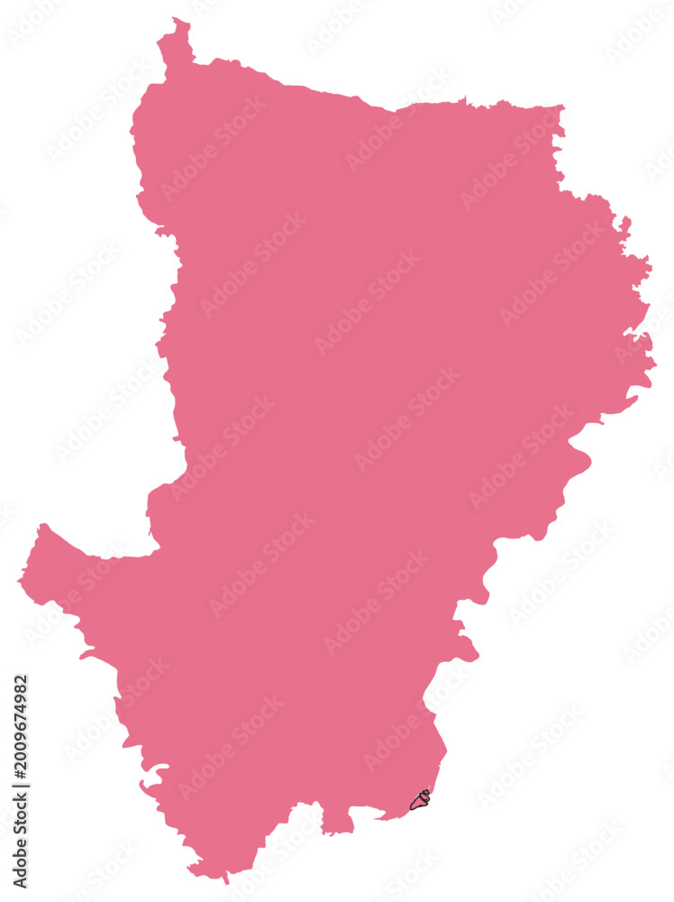 Obraz premium Outline Vector Map of Dhaka Division Bangladesh
