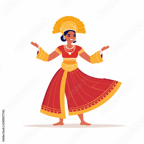 Woman in Traditional Indian Dance Costume