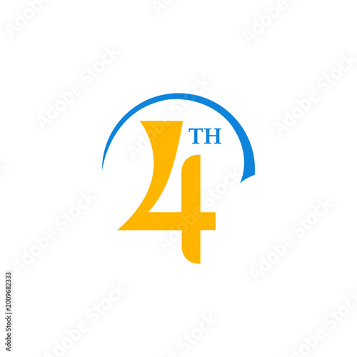 4th years anniversary celebration emblem. congratulations anniversary on white background. vector illustration template design for web banner.