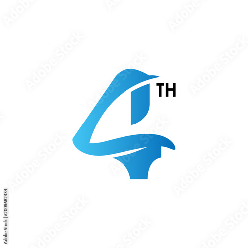 4th years anniversary celebration emblem. congratulations anniversary on white background. vector illustration template design for web banner.