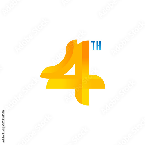 4th years anniversary celebration emblem. congratulations anniversary on white background. vector illustration template design for web banner.