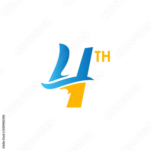 4th years anniversary celebration emblem. congratulations anniversary on white background. vector illustration template design for web banner.