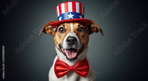 Patriotic pup celebrating independence day with an adorable dog in festive attire