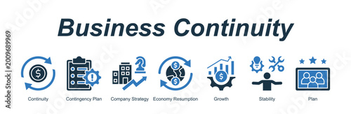 Fotografi Business Continuity banner web icon vector illustration concept with an icon of