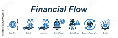 Billede på lærred Financial Flow banner web icon vector illustration concept with an icon of Cash