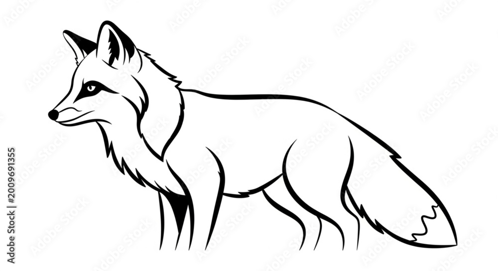 Fototapeta premium fox in a white background