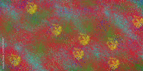 Yellow Orange Floral Burst Abstract Background.