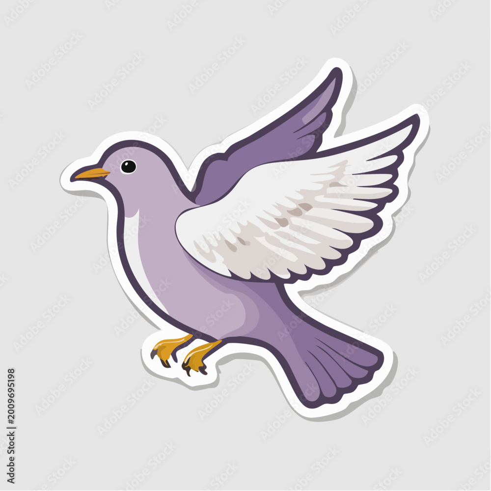 Obraz premium Cartoon Dove Flying