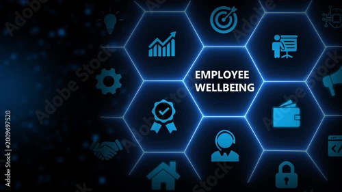 Employee wellbeing concept. Creating employee benefits and satisfaction programs. Fostering a positive work culture and employee engagement. The physical, mental and emotional health of employees.