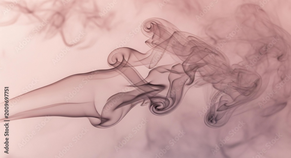 Fototapeta premium Smoke, fog, misty swirls, pink background, abstract