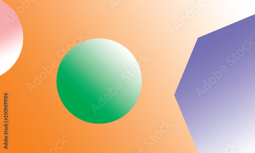 Minimal Gradient Shapes Background With Circular Elements