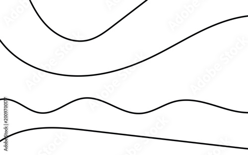 Black wavy lines on white background for design and decoration purposes