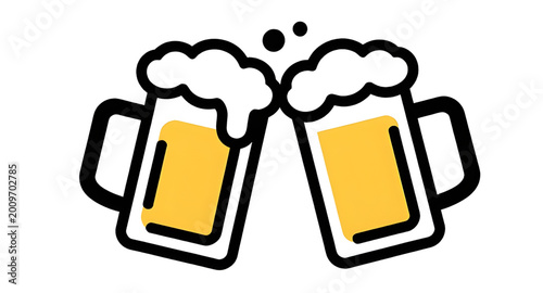 Schilderij op canvas glass of beer icon on white background