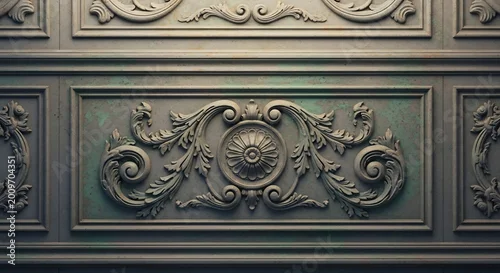 Obraz Intricate Ornate Decorative Metal Panel with Floral Motifs.