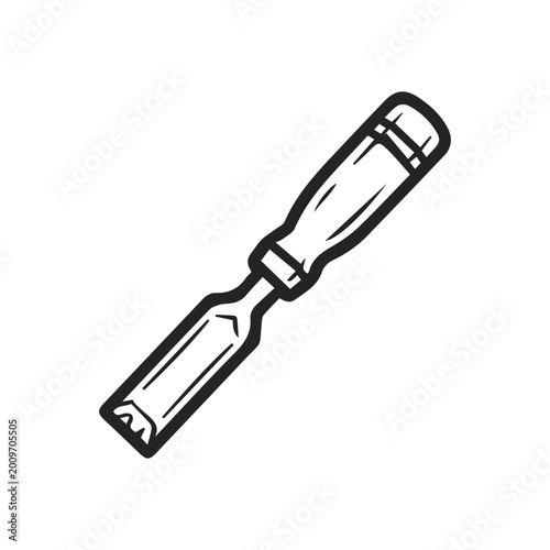 Vászonkép Sharp Beveled Edge Woodworking Chisel for Detailed Carving and Shaping Tasks