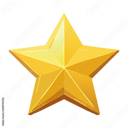 Obraz na plátně Simple golden yellow star graphic icon for character stamina rating system level