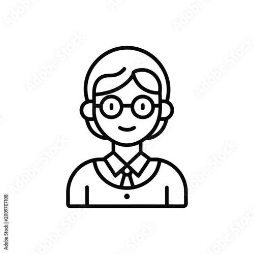 Teacher Avatar with Glasses Icon