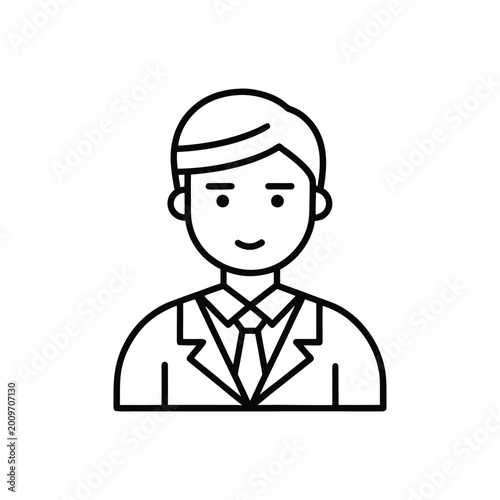 Professional Teacher Avatar Line Icon