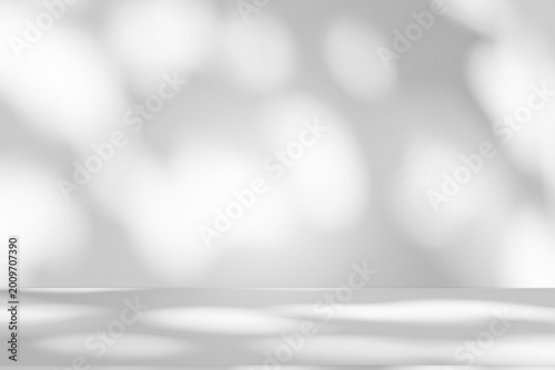 Wall interior background, studio and backdrops show products.with shadow from window color white and grey. background for text insertion and presentation product	