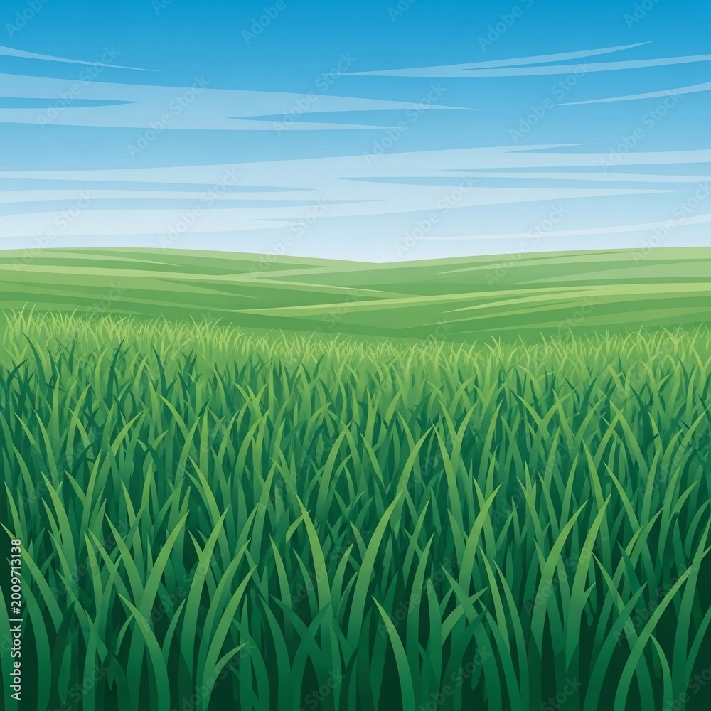 Obraz premium Emerald Expanse Under a Canvas of Blue