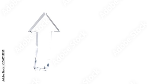 Glass arrow representing upward progress and innovation
