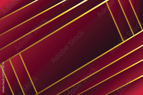 Luxurious deep red abstract background featuring elegant golden diagonal lines.