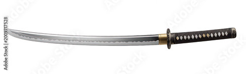 Traditional Japanese katana sword isolated on transparent background png file