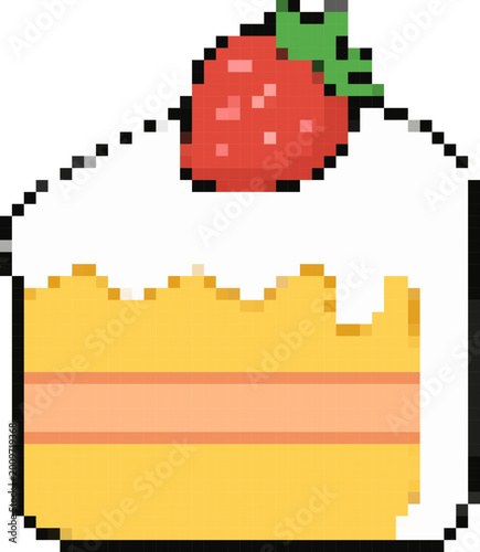 Pixel Art Cake Slice Dessert Icon