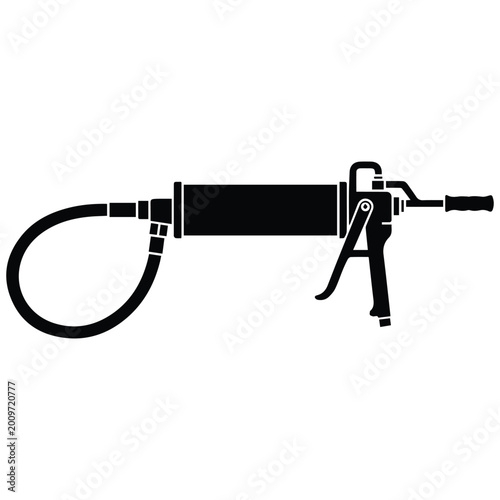 Foto Manual industrial grease gun tool silhouette icon for mechanical maintenance