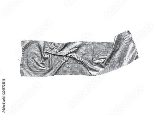 crumpled silver duct tape texture closeup
