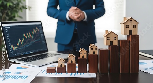 Real estate growth chart concept business analysis