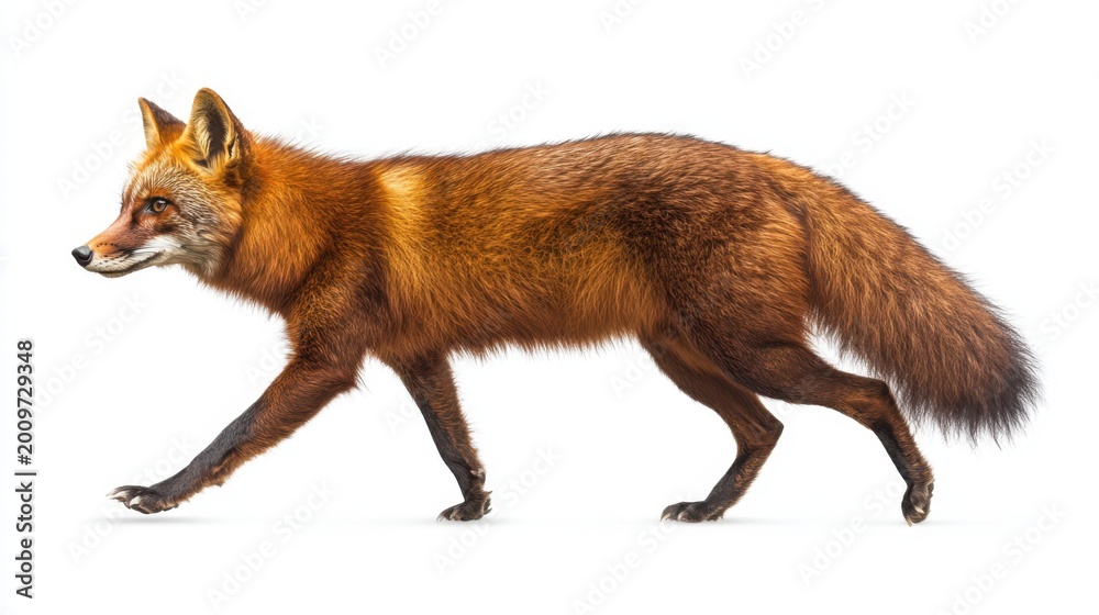 Obraz premium Red Dhole Animal Isolated on White Background