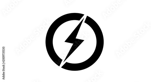 Free Download Black Lightning Bolt Icon Inside Circle Vector Illustration for Energy and Power Concepts - GFXLoad