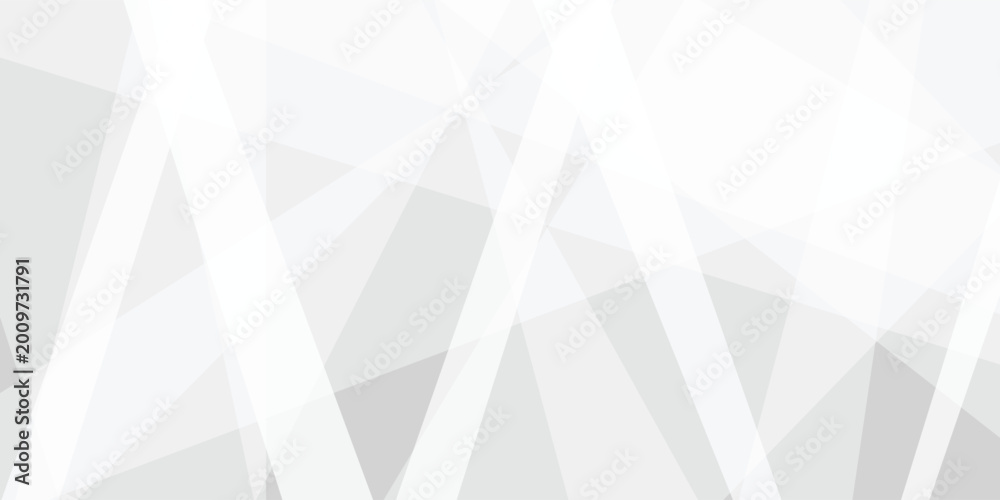 Fototapeta premium Abstract white and gray background with texture pattern, layered geometric triangle shapes and geometric background with overlapping transparent polygon shapes in light gray and white tones .