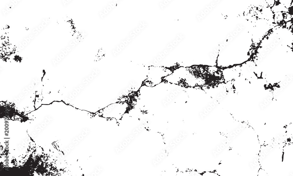 Fototapeta premium Abstract vector black and white grunge background with cracks.