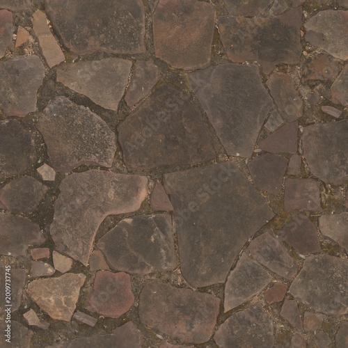 Rough Aged Stone Pavement Detail Texture Material Outdoor Ground