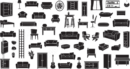 Variety of furniture silhouettes for home decor