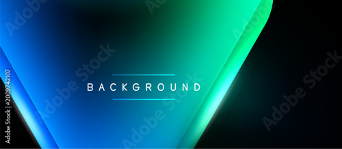 Foto Dark background features vibrant blue, green gradient