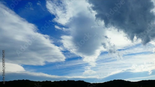 荒れ模様の雲の風景
