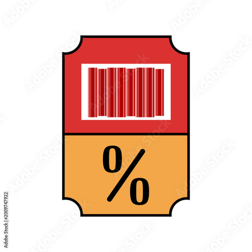 Discount Tag with Barcode Icon
