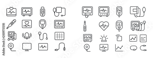 Medical monitoring devices shown in equipment layout