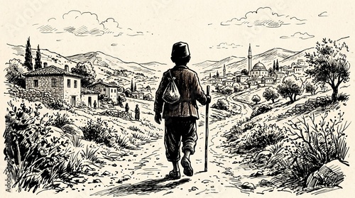 A solitary journey homeward through the quiet hills of a Turkish village.