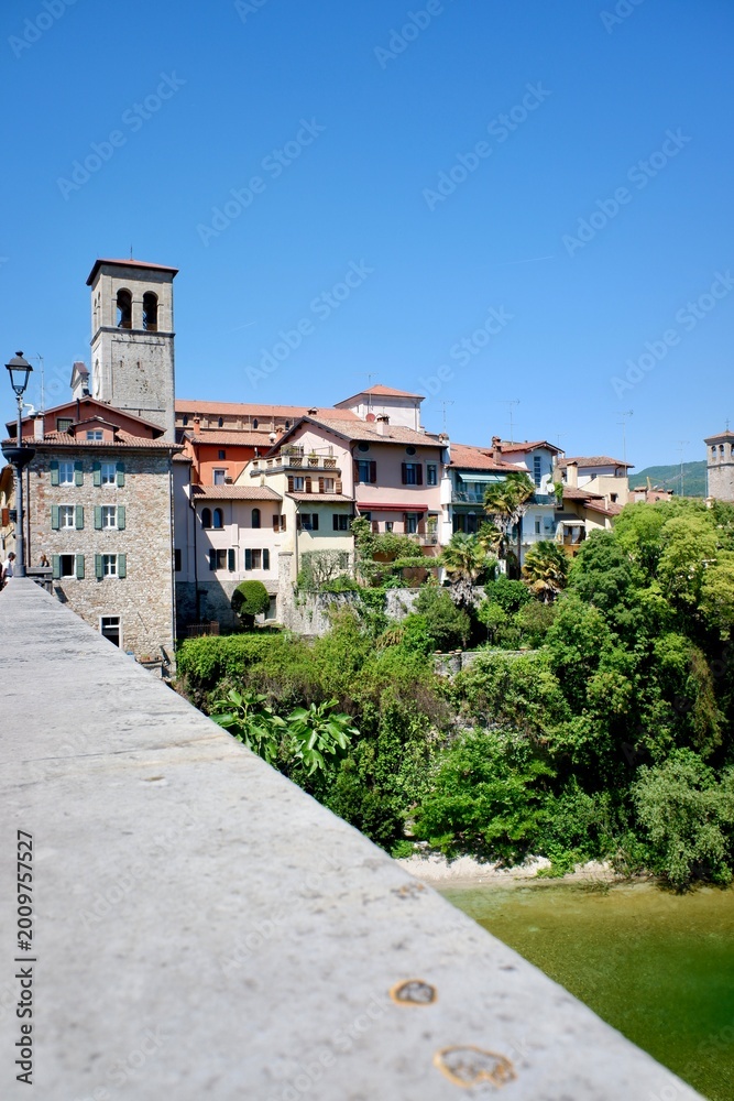 Naklejka premium Panoramic View of Cividale del Friuli Old Town and Natisone River