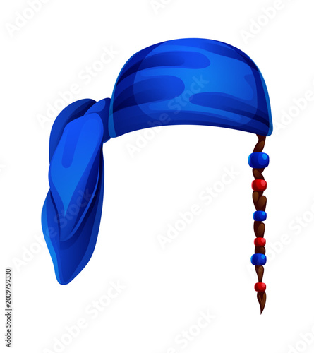 Foto Cartoon pirate captain blue bandana photo booth mask