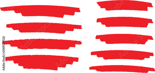 Foto Mega bundle of different ink brush strokes:rectangle,square and round freehand drawings