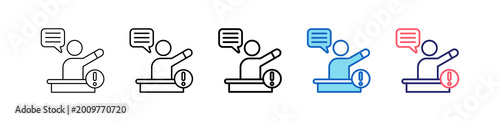 Fotografie Assertive Icon In 5 Different Styles Set Collection.