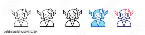 Foto Suffer Icon In 5 Different Styles Set Collection.