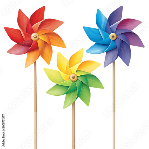 colorful pinwheel isolated on white